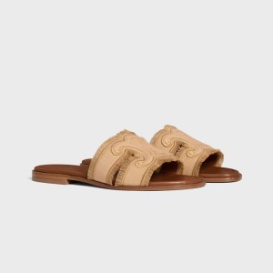 CELINE MARINA FRINGED MULE IN DENIM