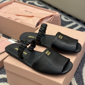 미우미우 로고 나파 레더 샌들 EFX 5X372E