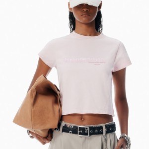 Alexander Wang 코튼 슈렁큰 로고 티